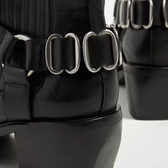 NEW Sam Edelman Bellamie Leather Ankle Boots Black - Picture 4 of 11